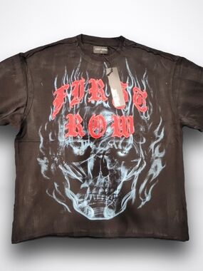 🔥 First Row "Wake Up and Be Fierce" Skull Flame Tee 🔥